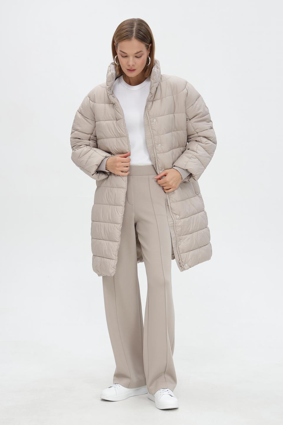 Пальто Tom Tailor стеганое бежевое