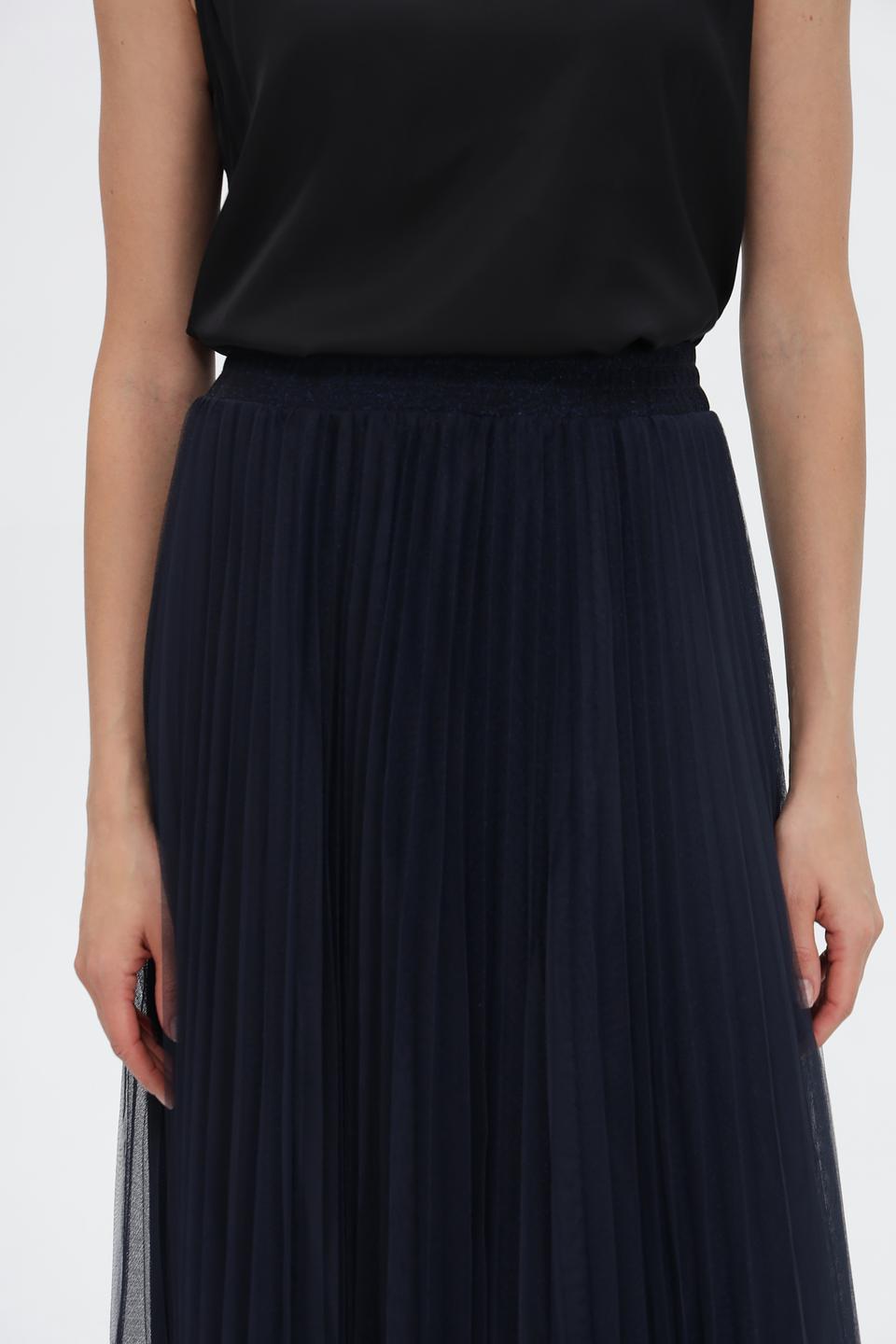 Юбка Oui плиссированная темно-синяя