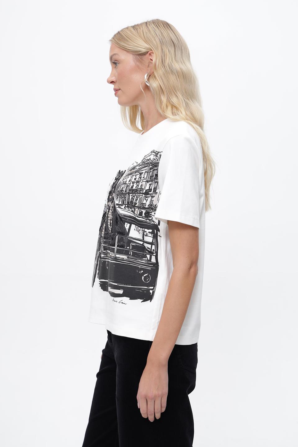 Футболка Marc Cain с принтом медведя