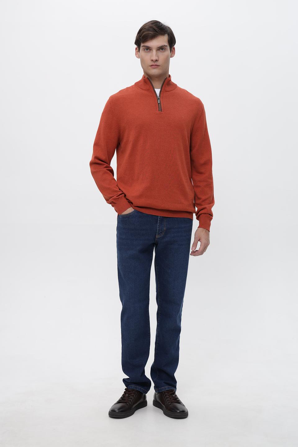 Джемпер Casa Moda с молнией терракотовый