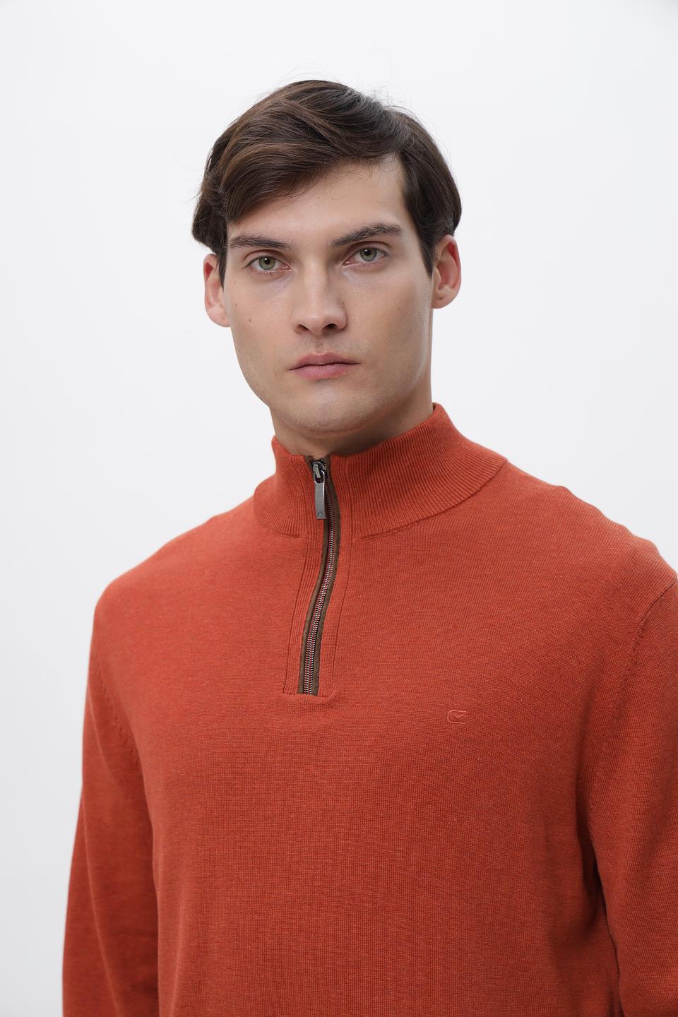 Джемпер Casa Moda с молнией терракотовый