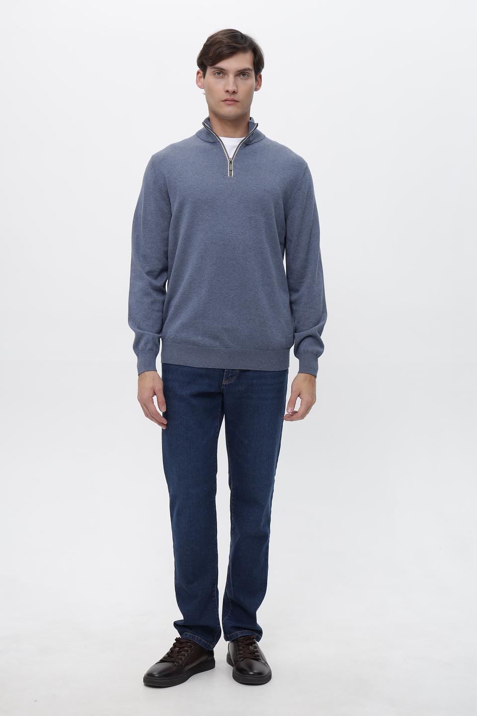 Джемпер Casa Moda с молнией голубой