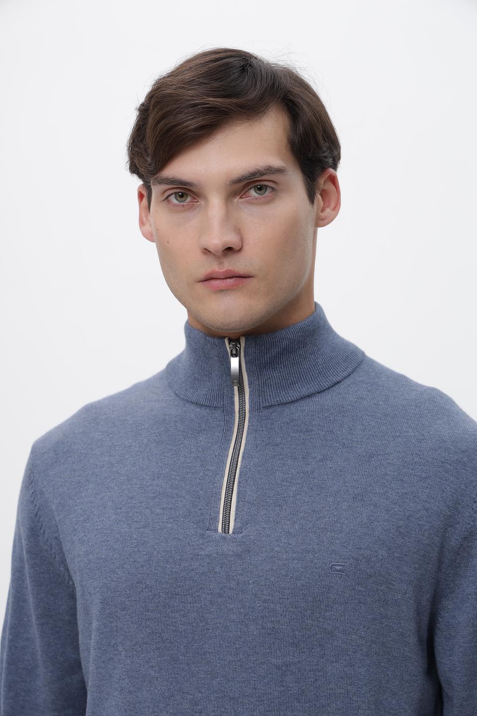 Джемпер Casa Moda с молнией голубой