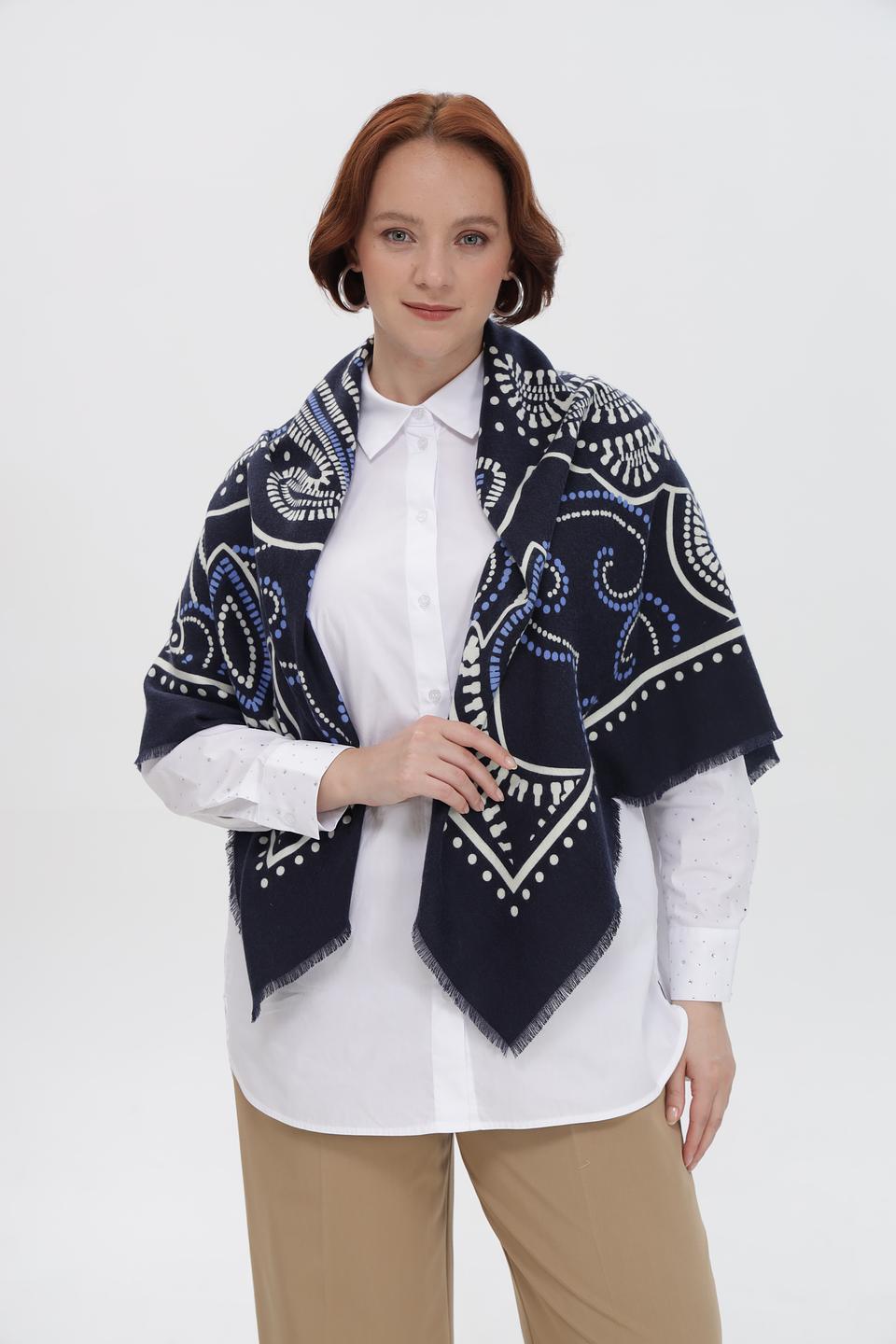 Платок Oui с узором, синий