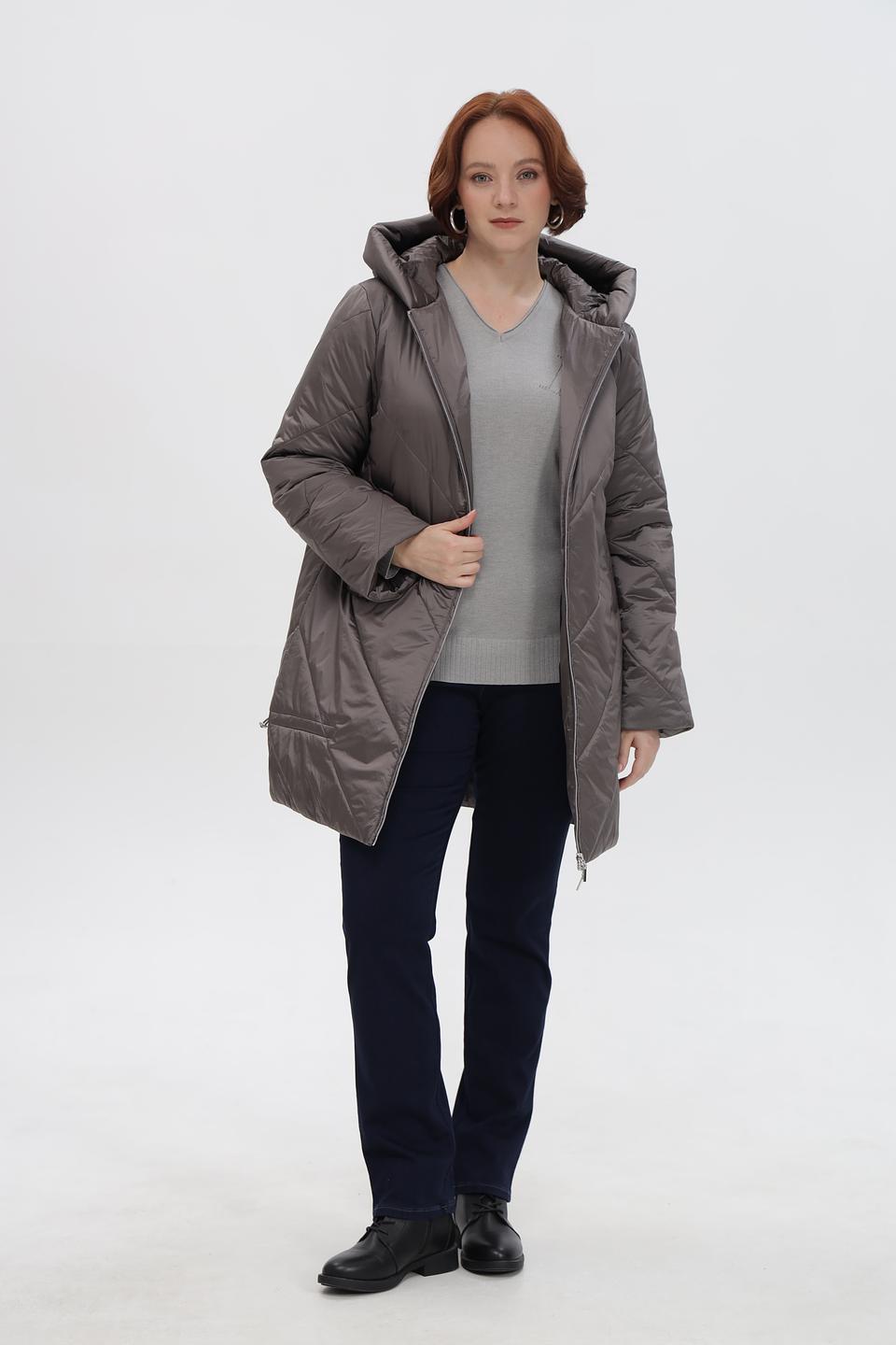 Пальто Baronia стеганое серое
