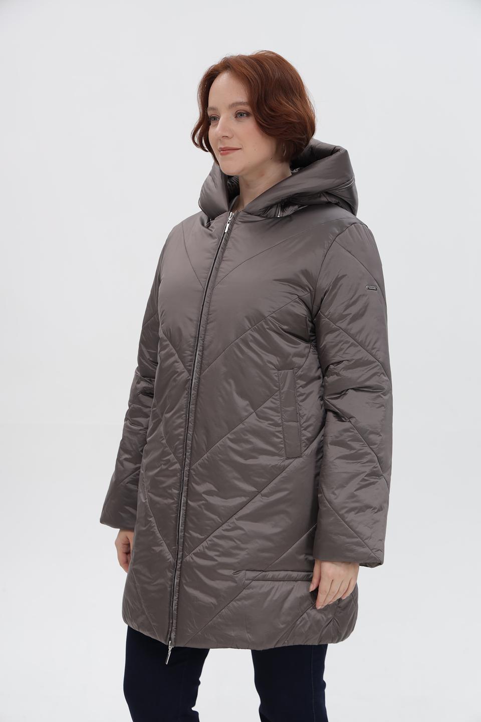 Пальто Baronia стеганое серое