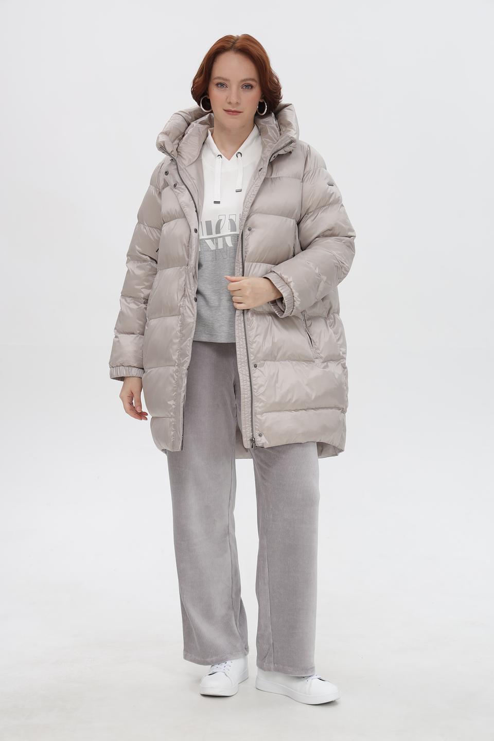 Пальто Baronia стеганое серое