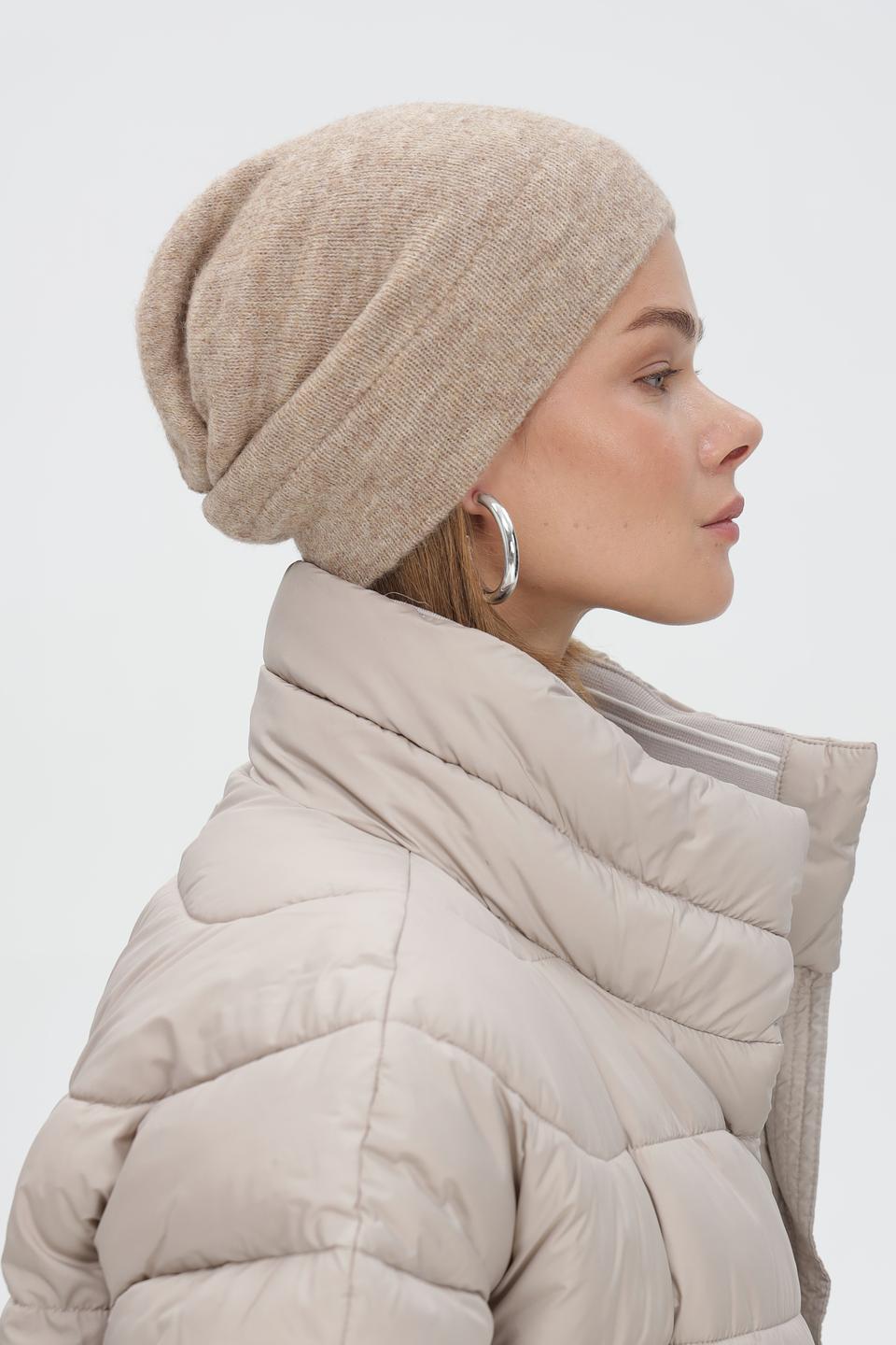 Шапка Fraas вязаная бежевая