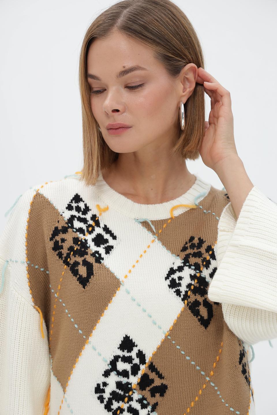 Пуловер Marc Cain Sports с ромбами