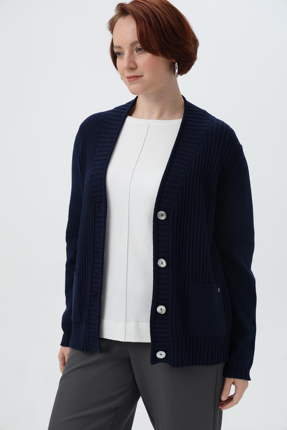 Жакет Gollehaug вязаный, тёмно-синий