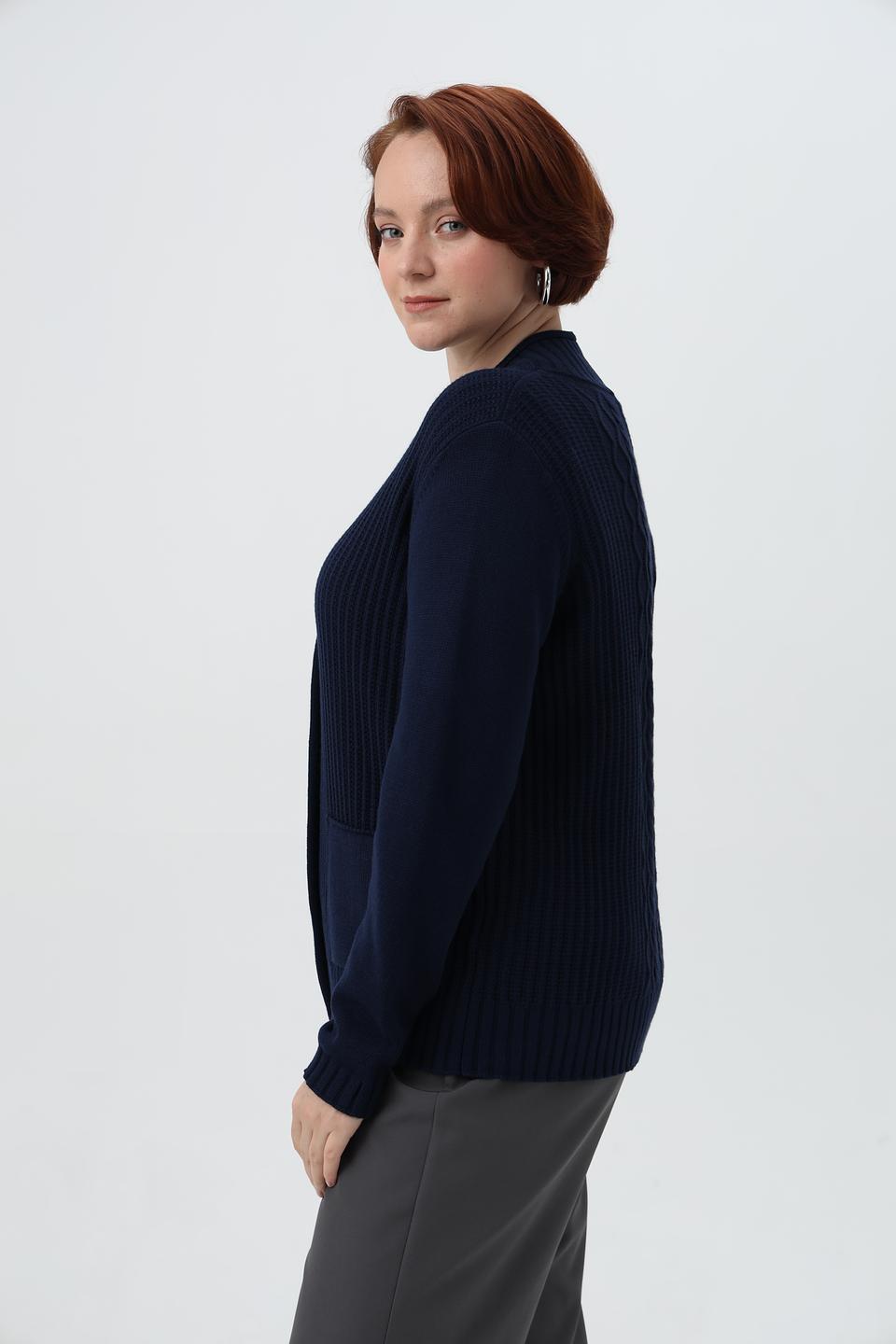 Жакет Gollehaug вязаный, тёмно-синий