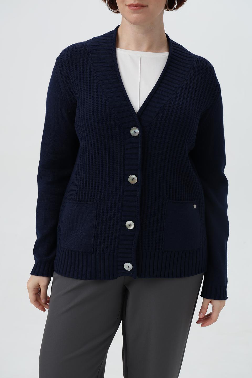 Жакет Gollehaug вязаный, тёмно-синий