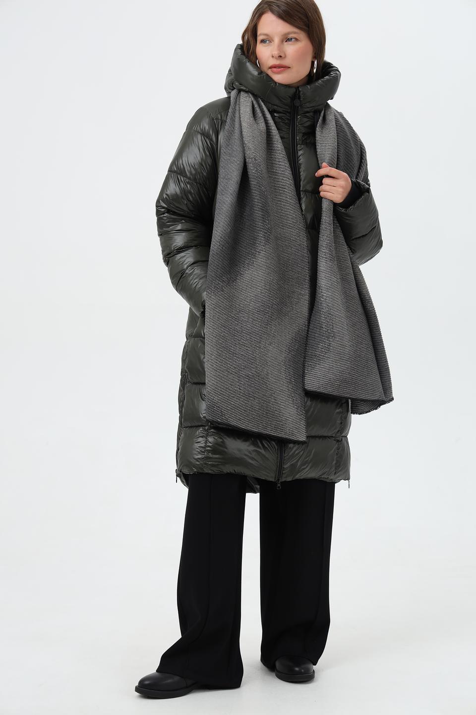 Шарф Fraas вязаный серый