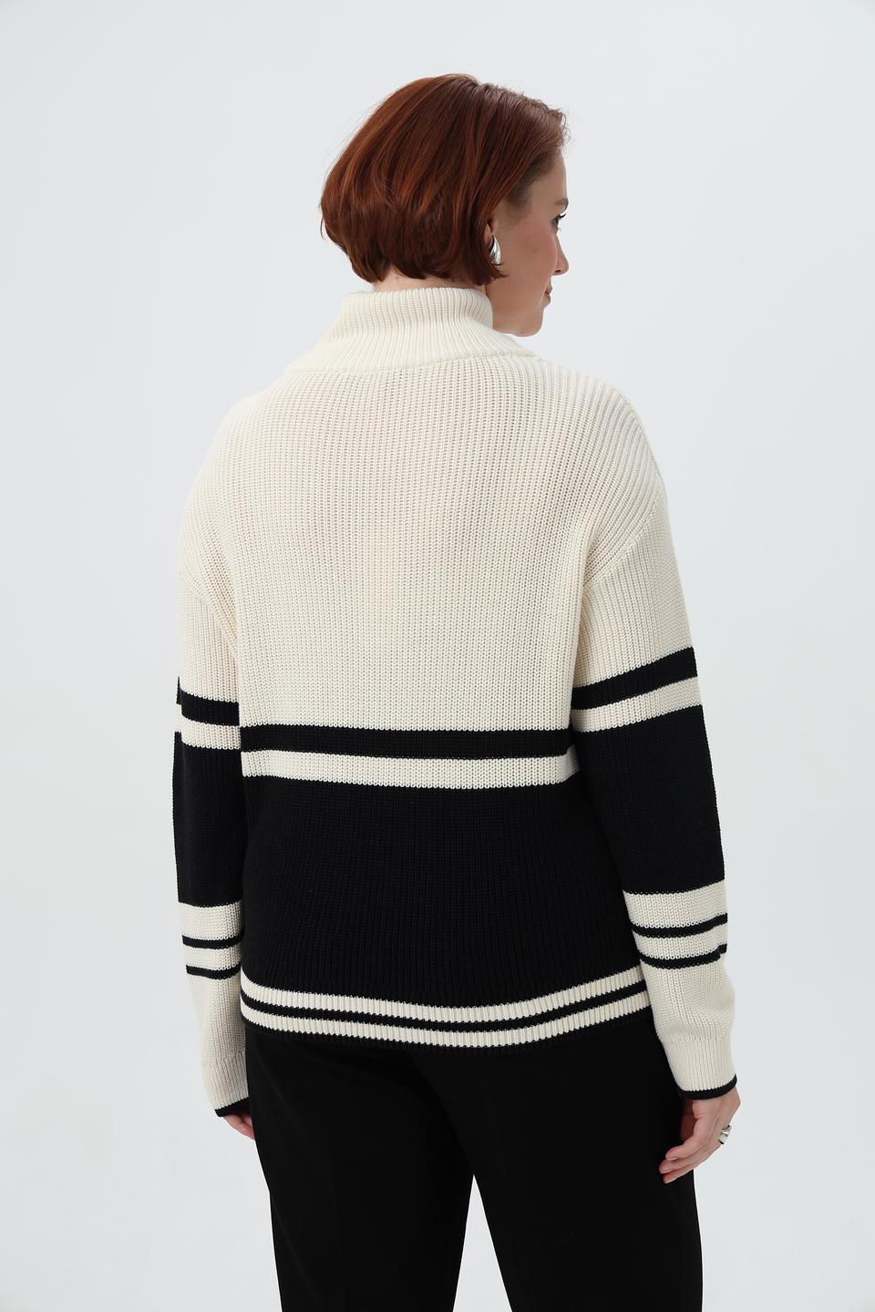 Пуловер Miss Lagotte полосатый бежевый