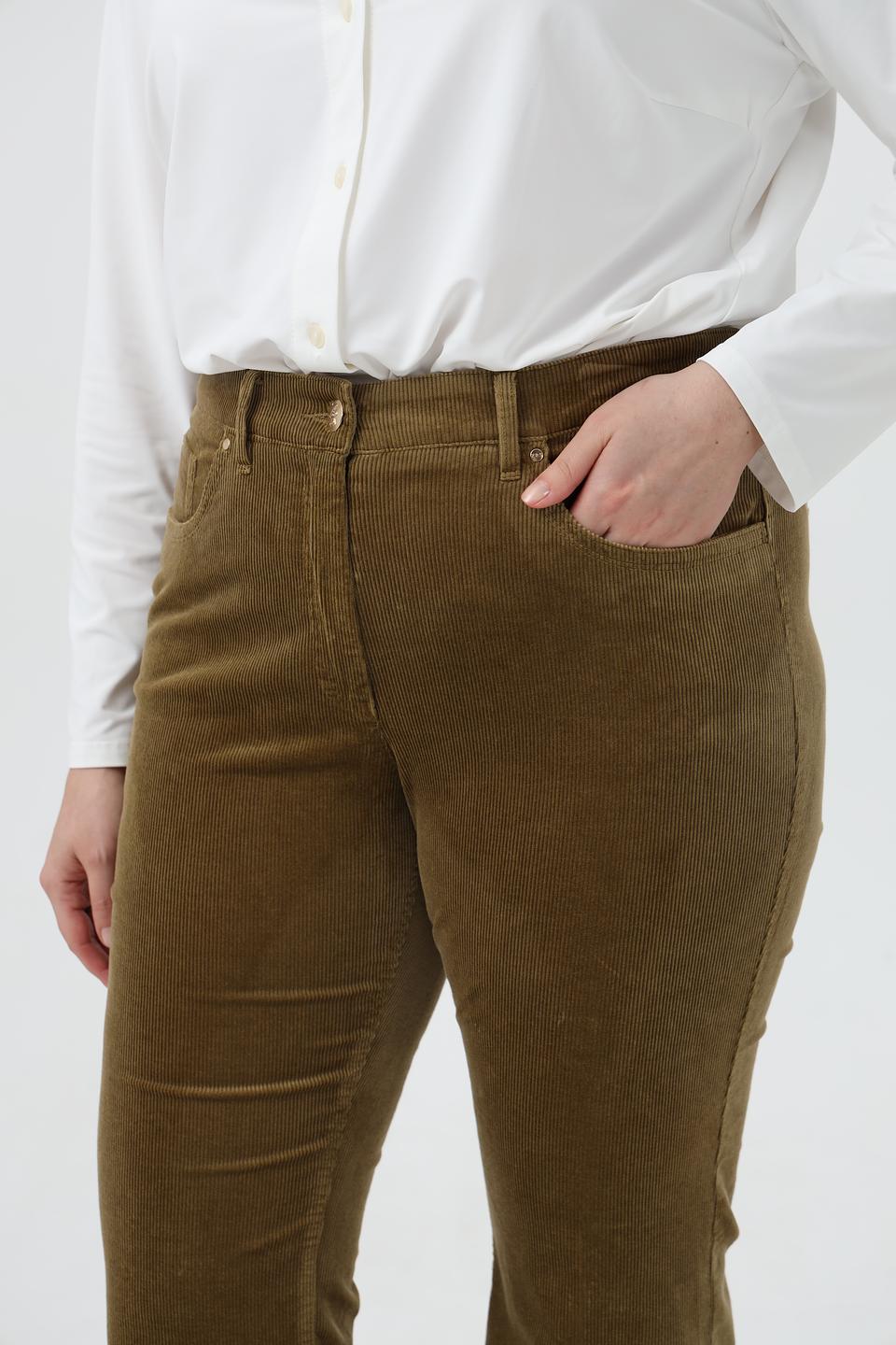 Джинсы клеш ZRS оливковые