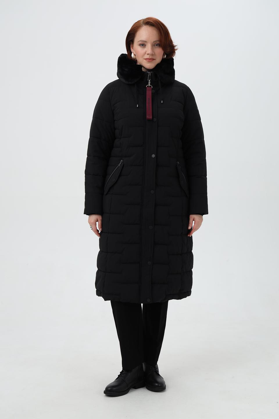 Пальто Lebek стеганое черное