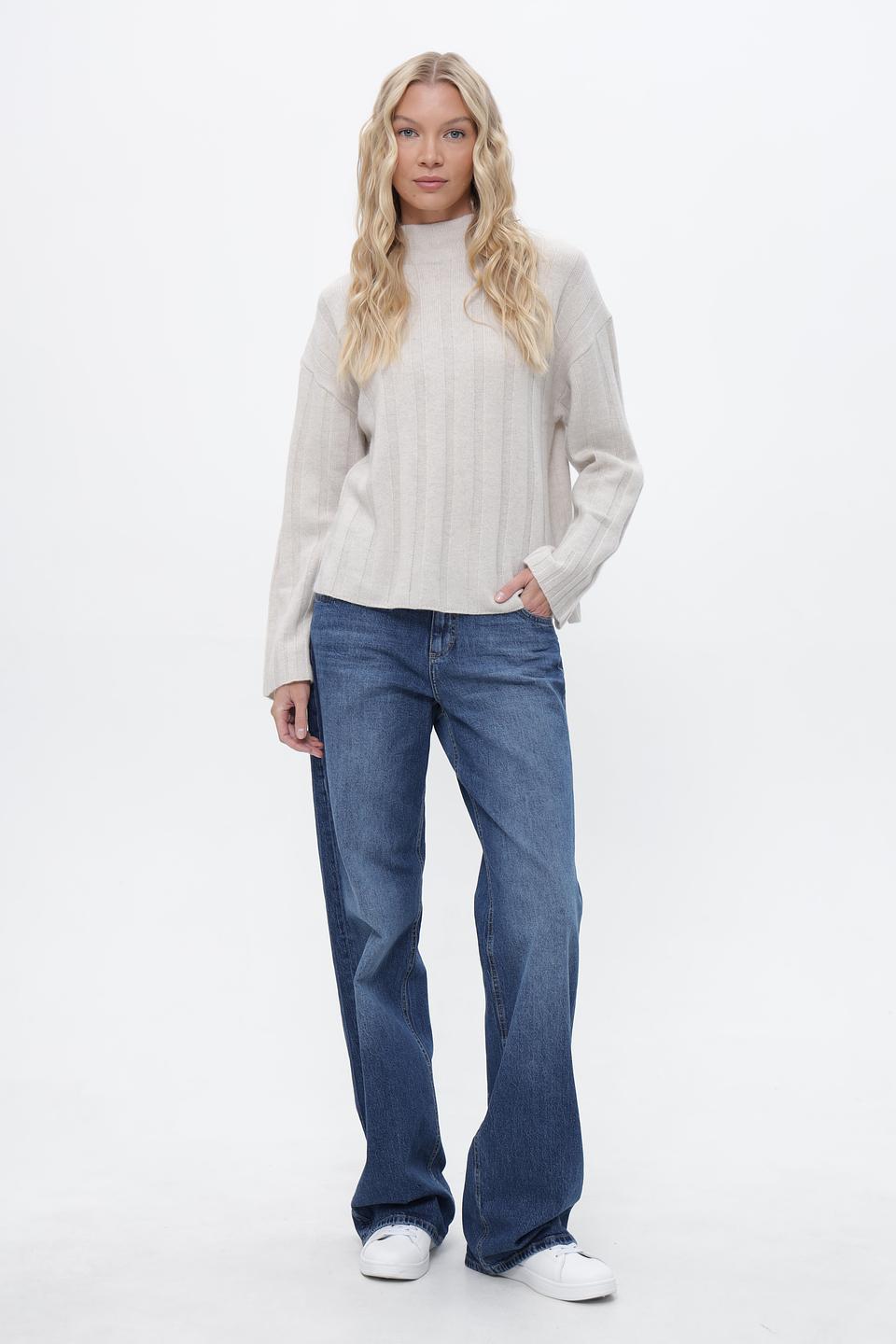 Пуловер Marc Cain с косами бежевый