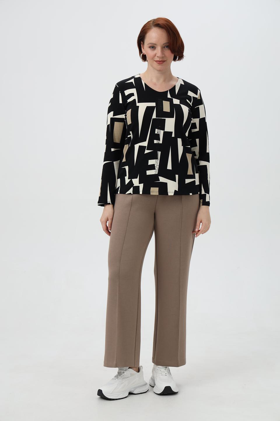 Лонгслив Lebek с абстрактным принтом