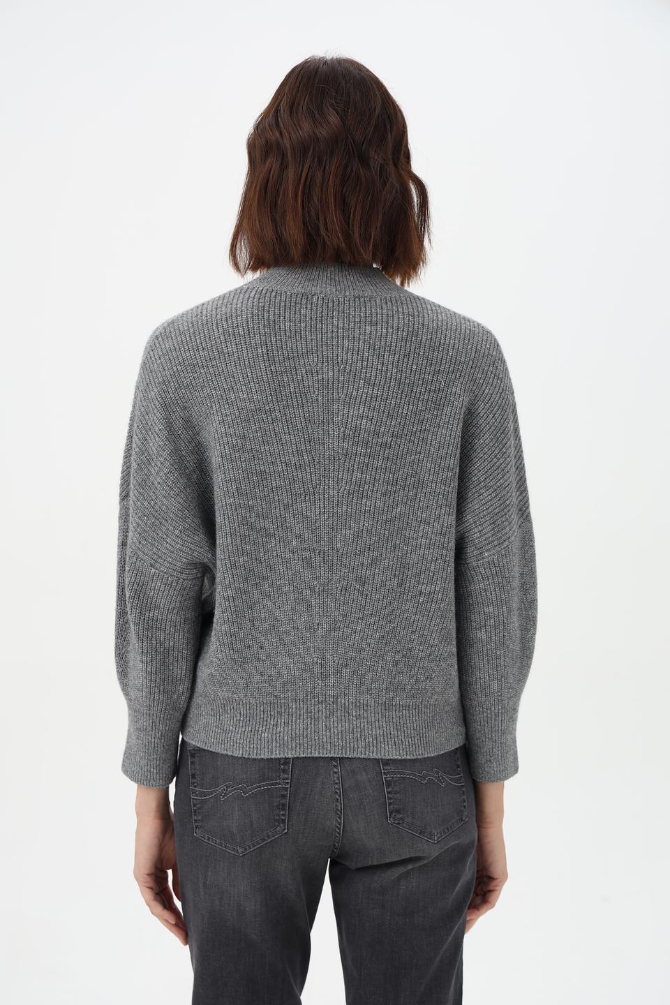 Пуловер Oui с высоким горлом, серый