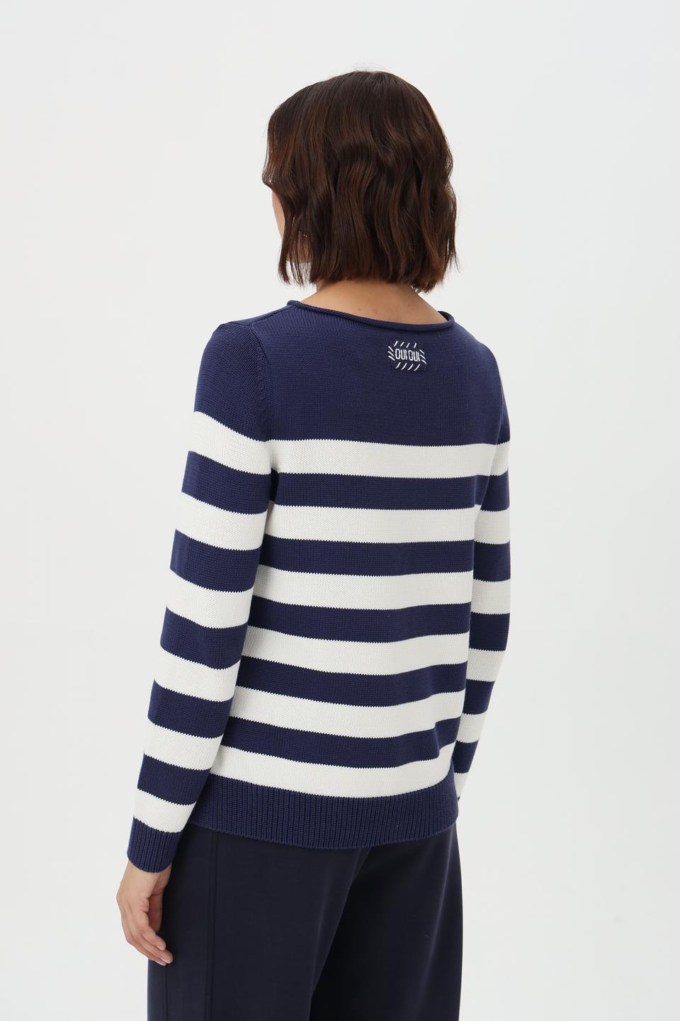 Пуловер Oui в полоску