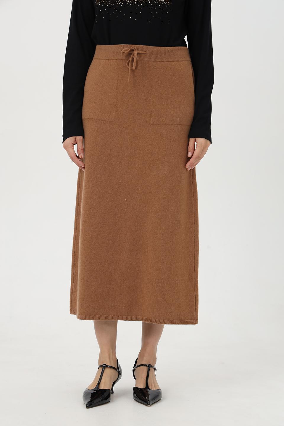 Юбка вязаная Oui коричневая