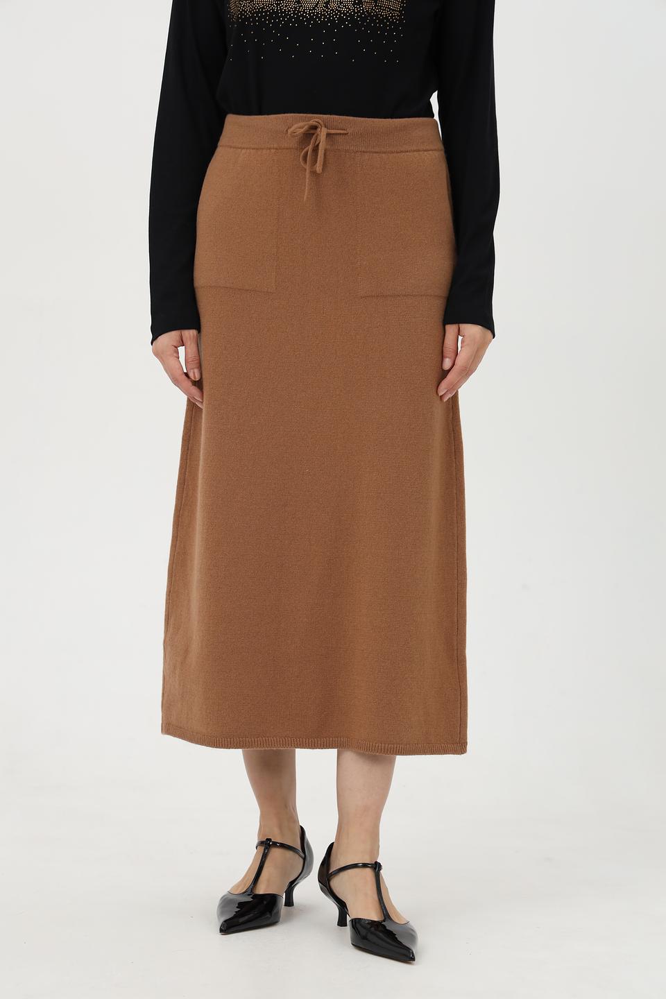Юбка вязаная Oui коричневая