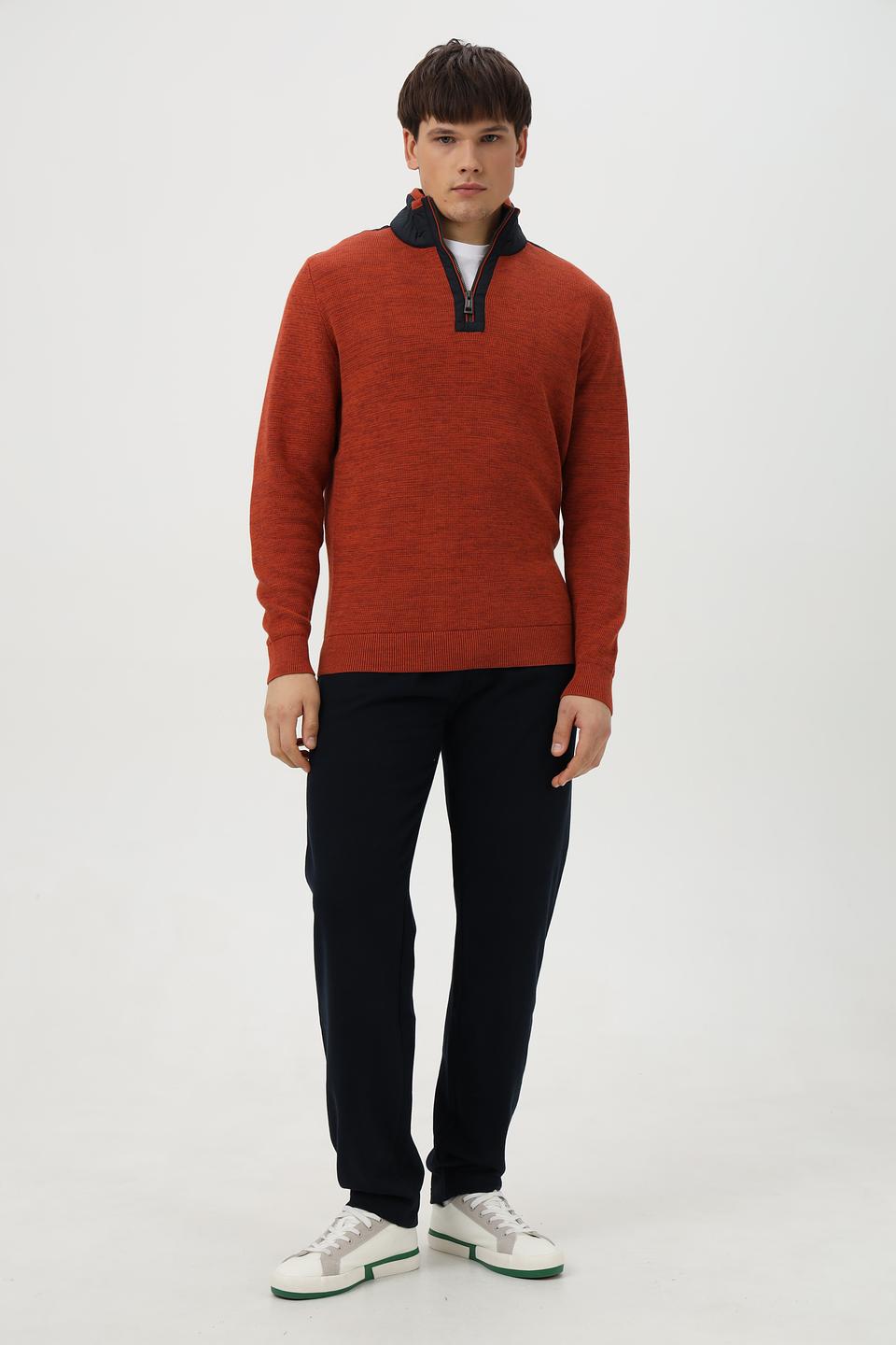 Джемпер Casa Moda с молнией терракотовый