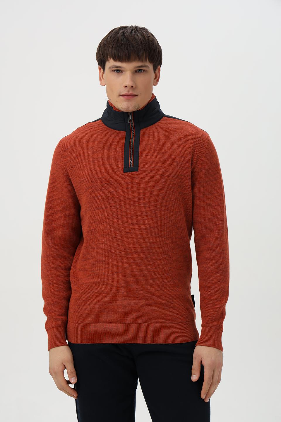 Джемпер Casa Moda с молнией терракотовый