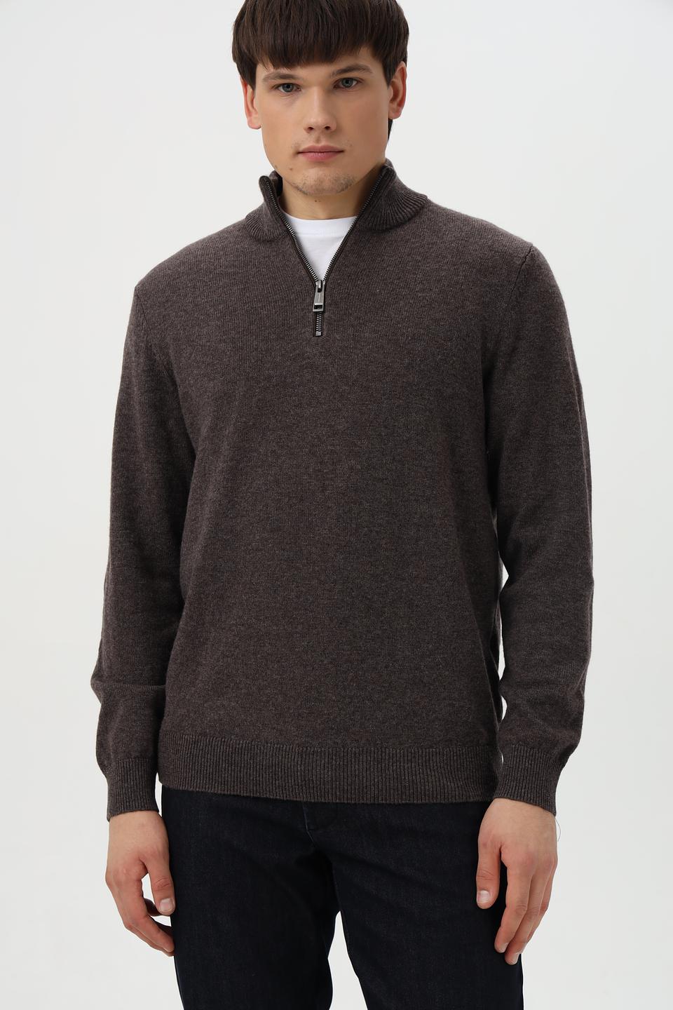 Джемпер Casa Moda с молнией коричневый