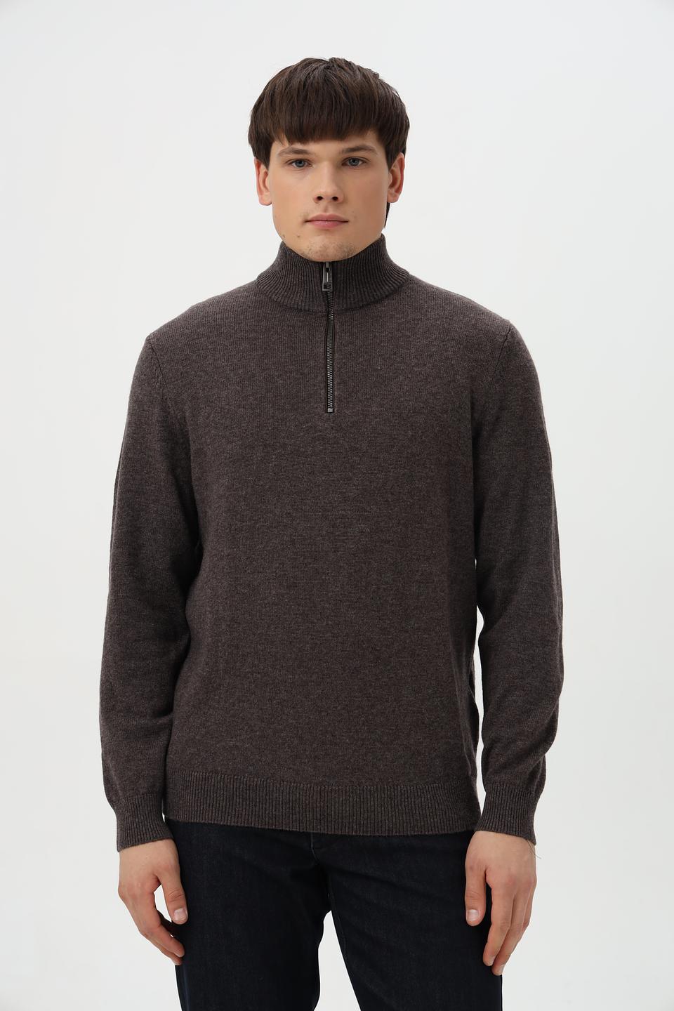 Джемпер Casa Moda с молнией коричневый