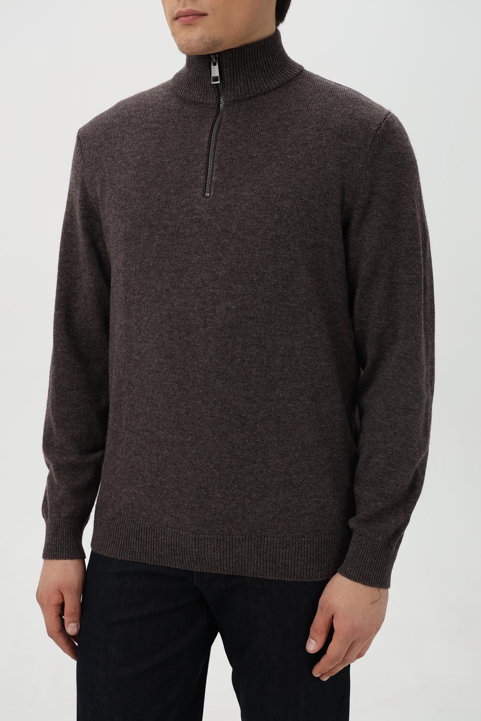 Джемпер Casa Moda с молнией коричневый