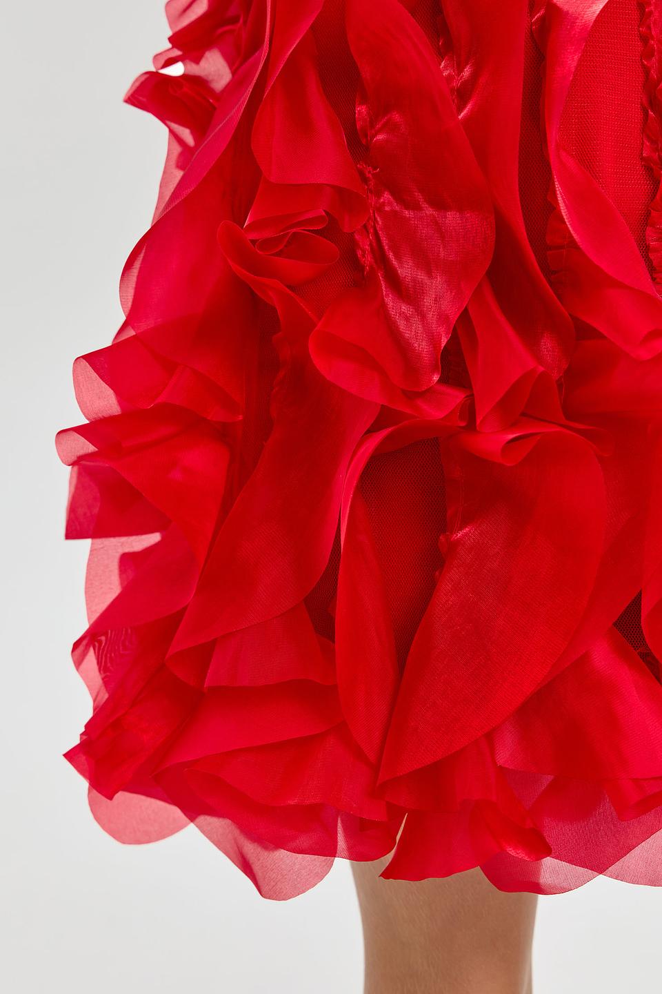 Платье Choupette дев. с оборками красное