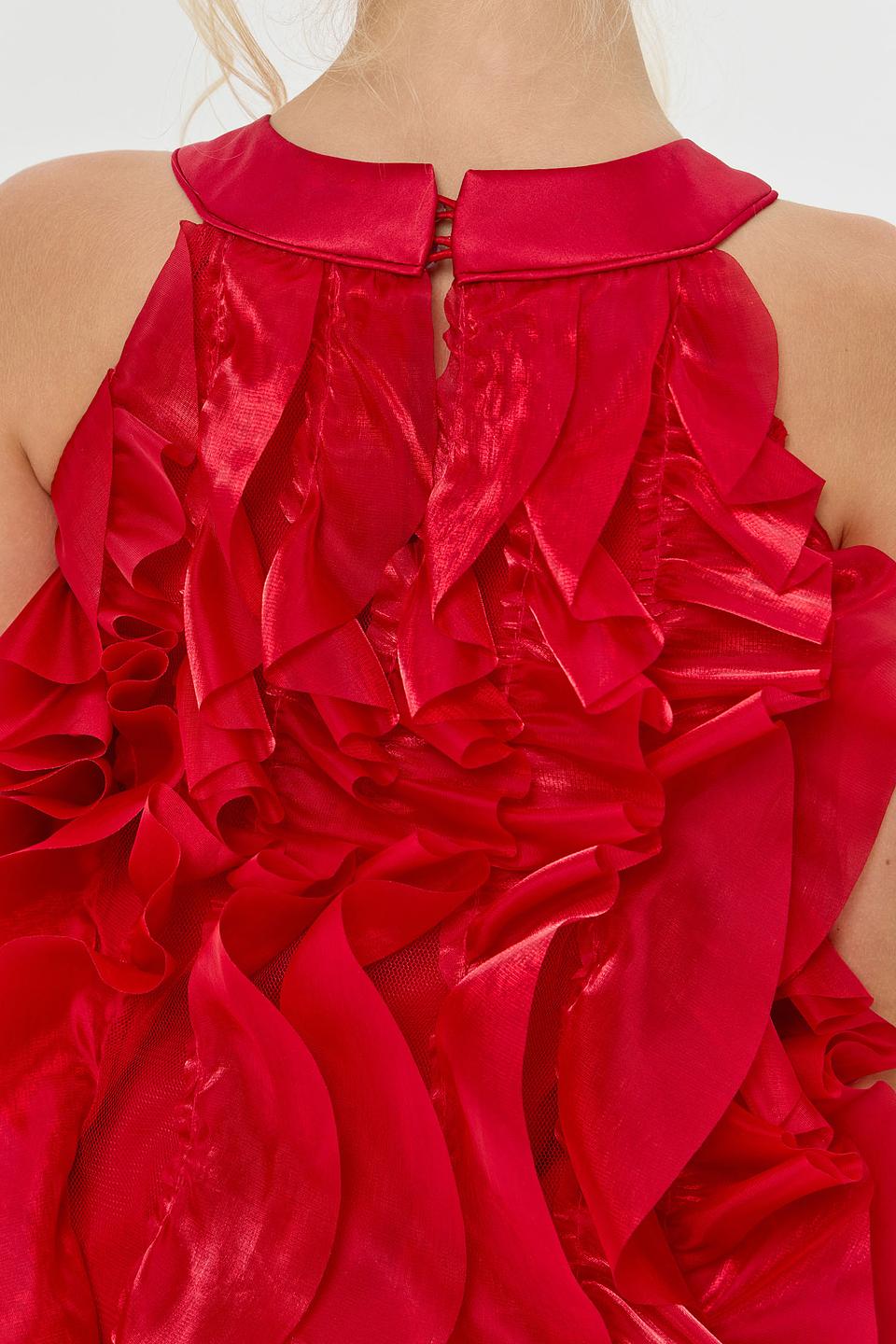 Платье Choupette дев. с оборками красное