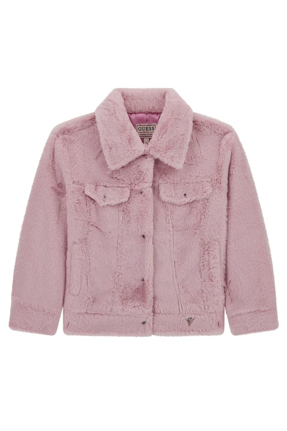 Куртка Guess дев. из искусственного меха розовый