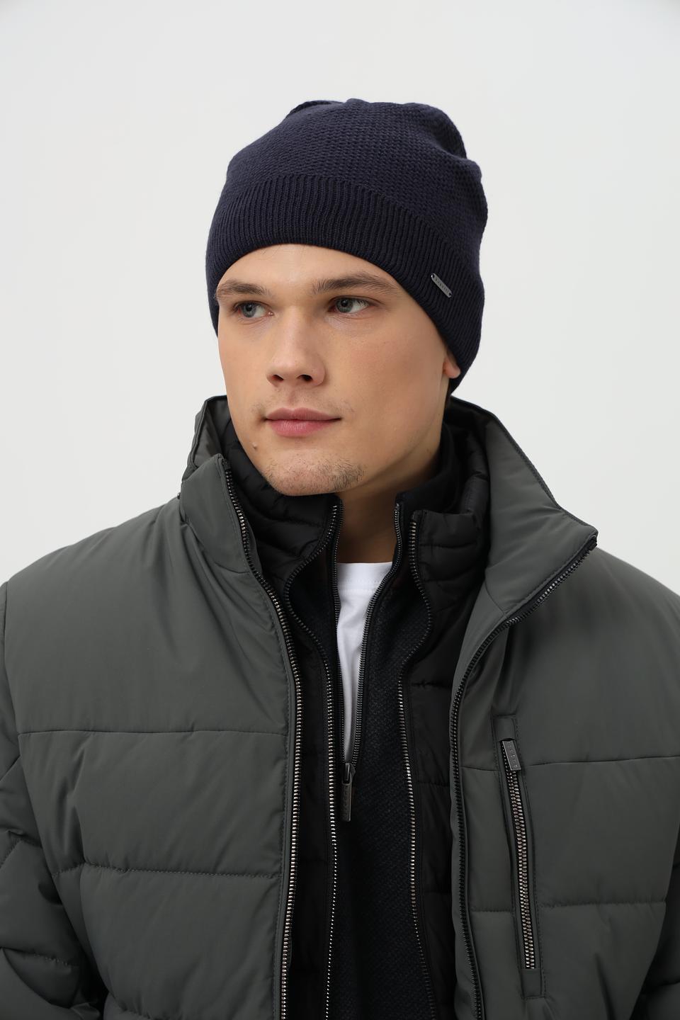 Шапка Bugatti вязаная темно-синяя