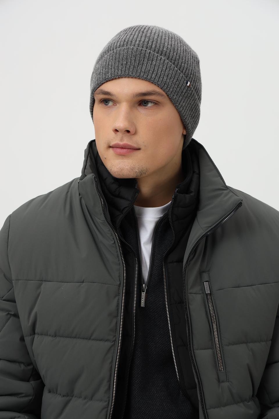 Шапка Bugatti вязаная серая