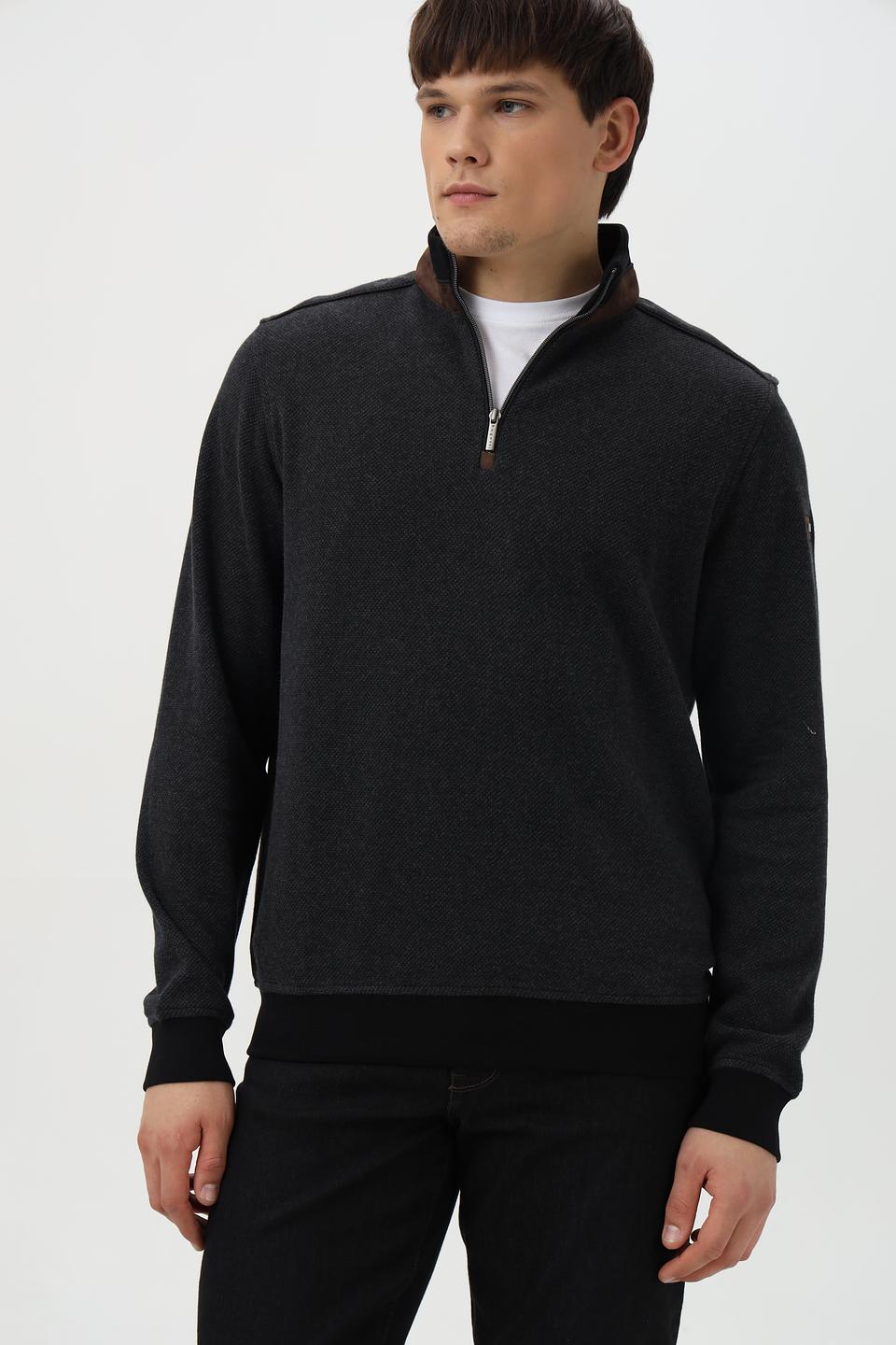 Джемпер Bugatti с молнией серый