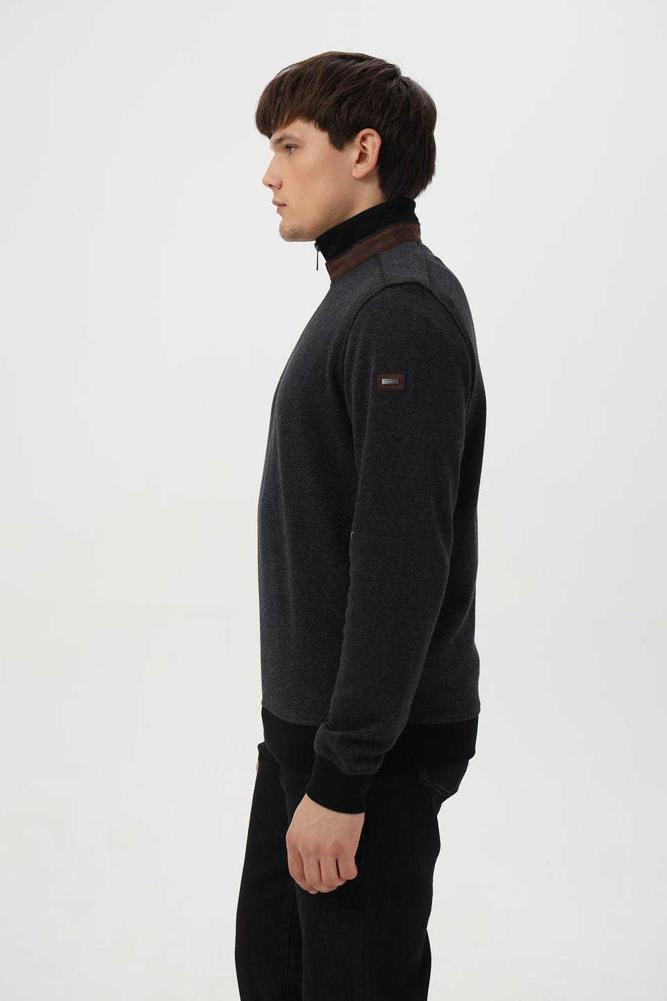 Джемпер Bugatti с молнией серый