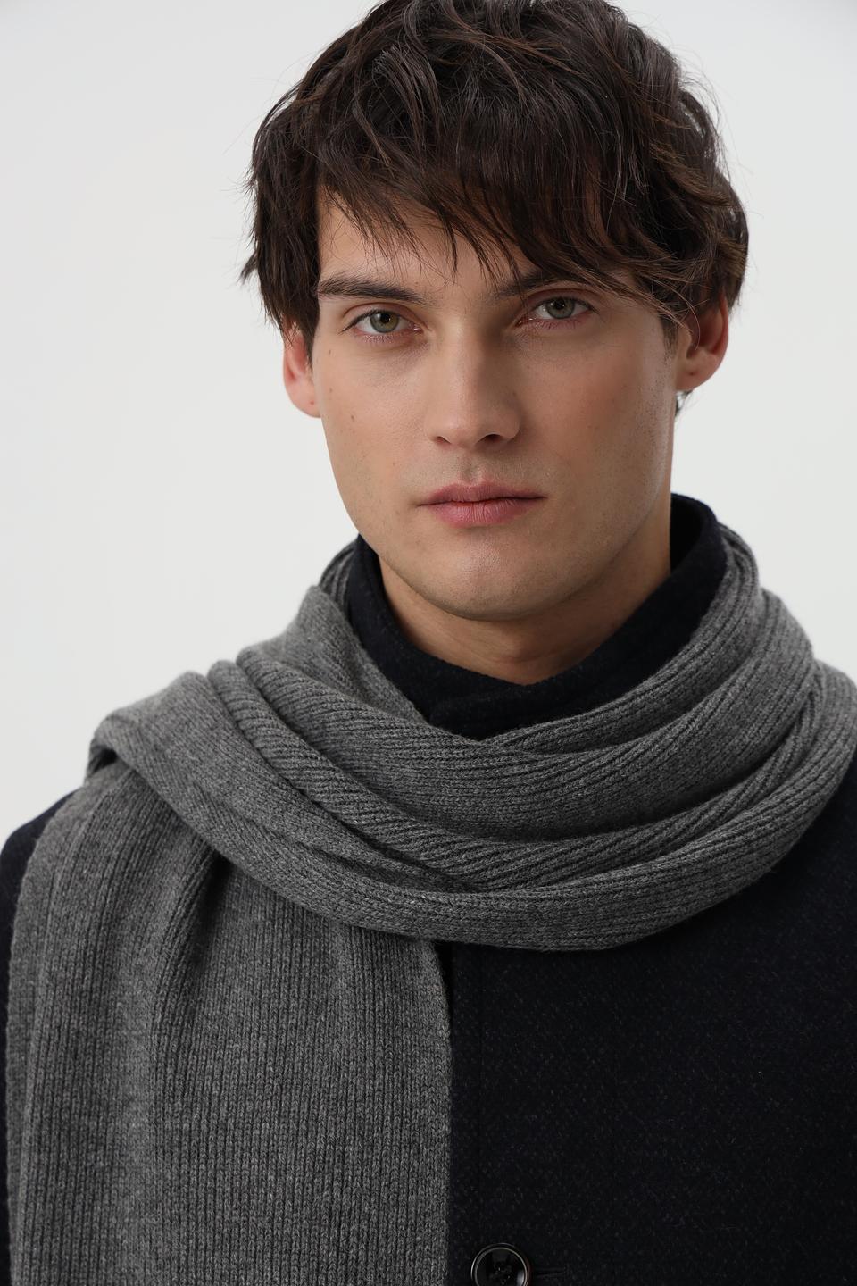 Шарф Bugatti серый рубчик