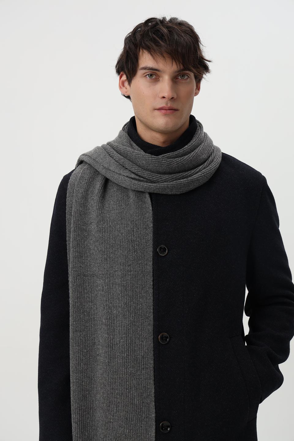 Шарф Bugatti серый рубчик