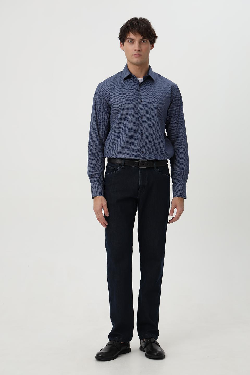 Рубашка Sea Barrier с принтом, синяя