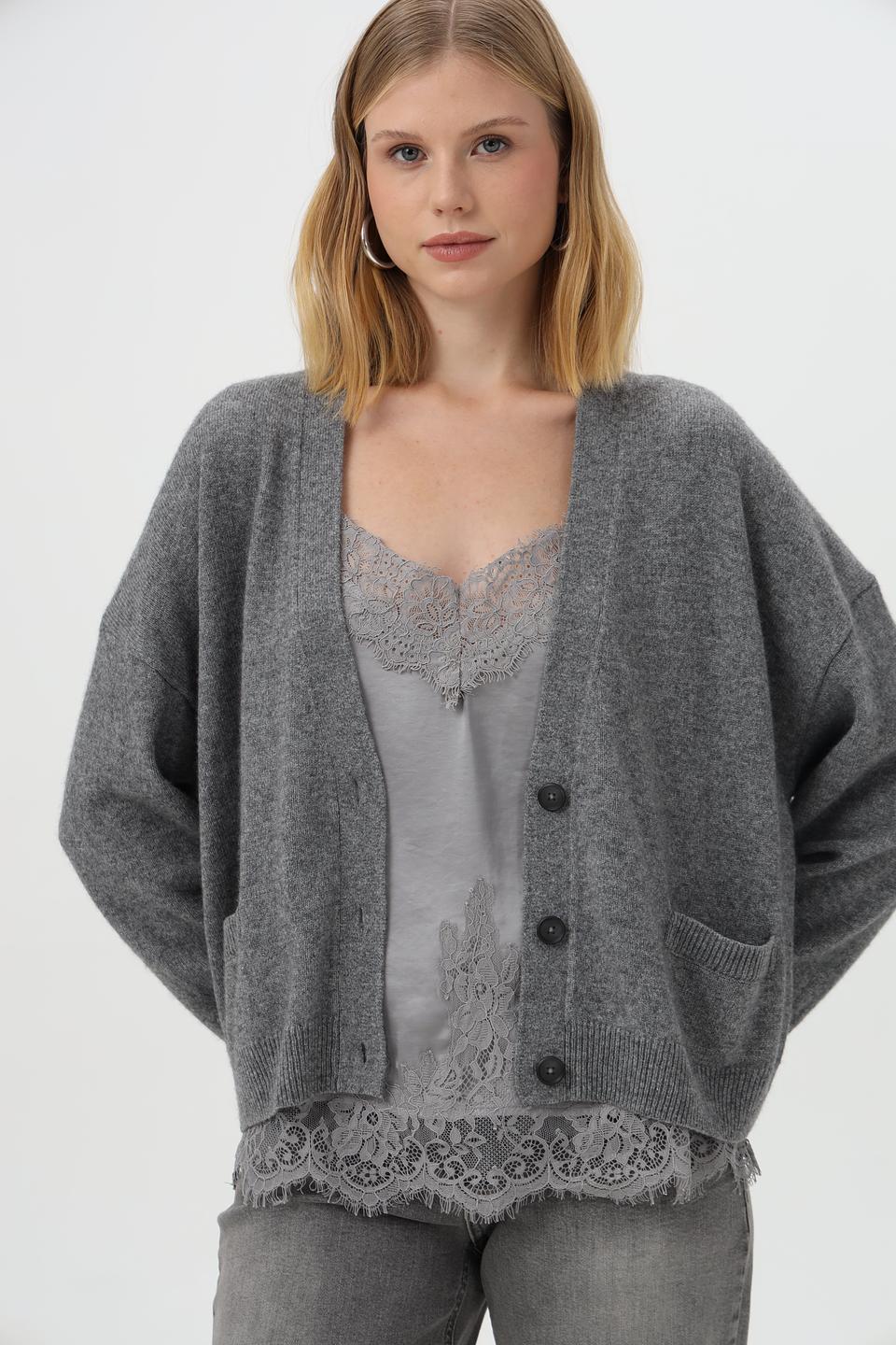 Жакет Oui женский серый