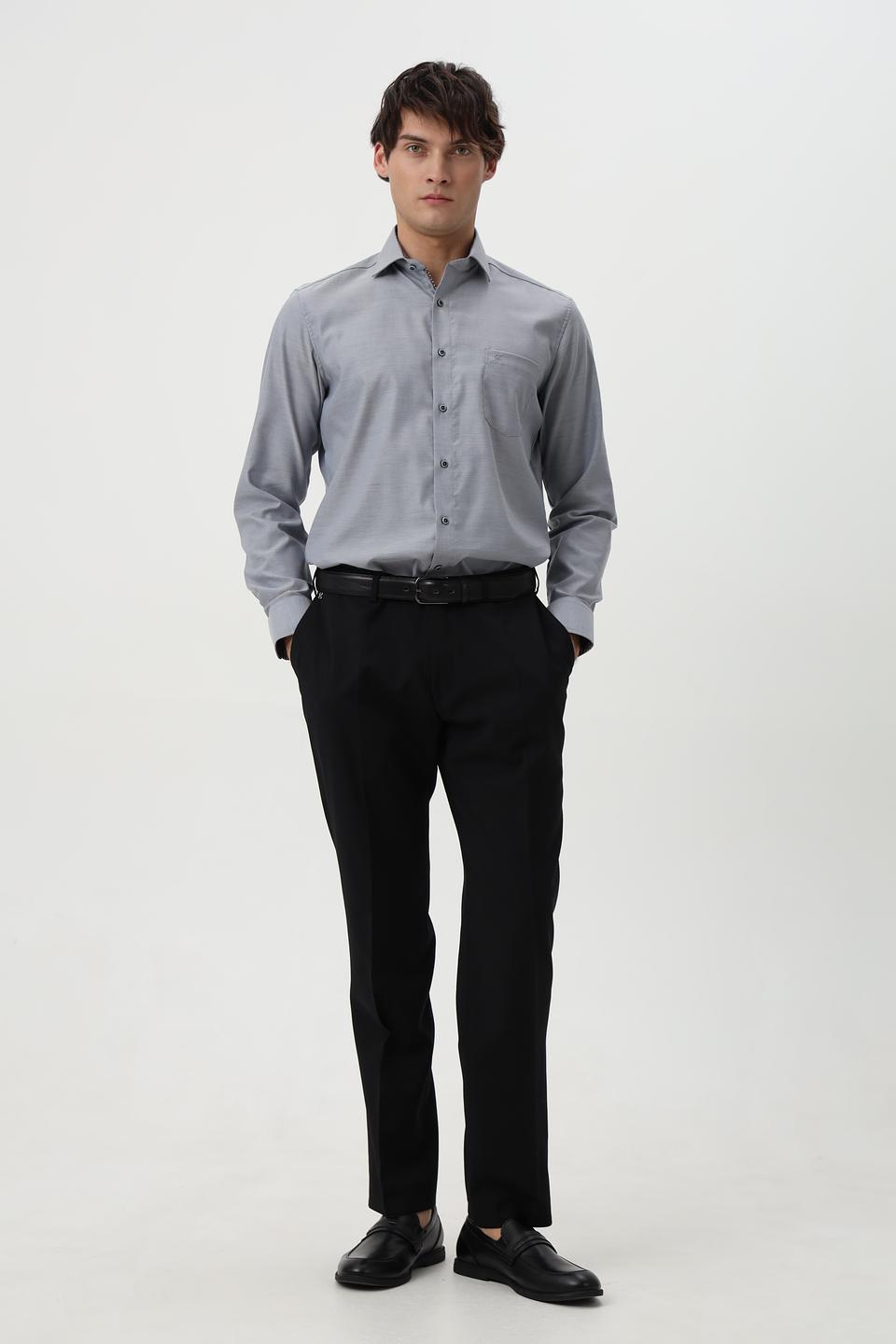 Рубашка Casa Moda серая с длинным рукавом