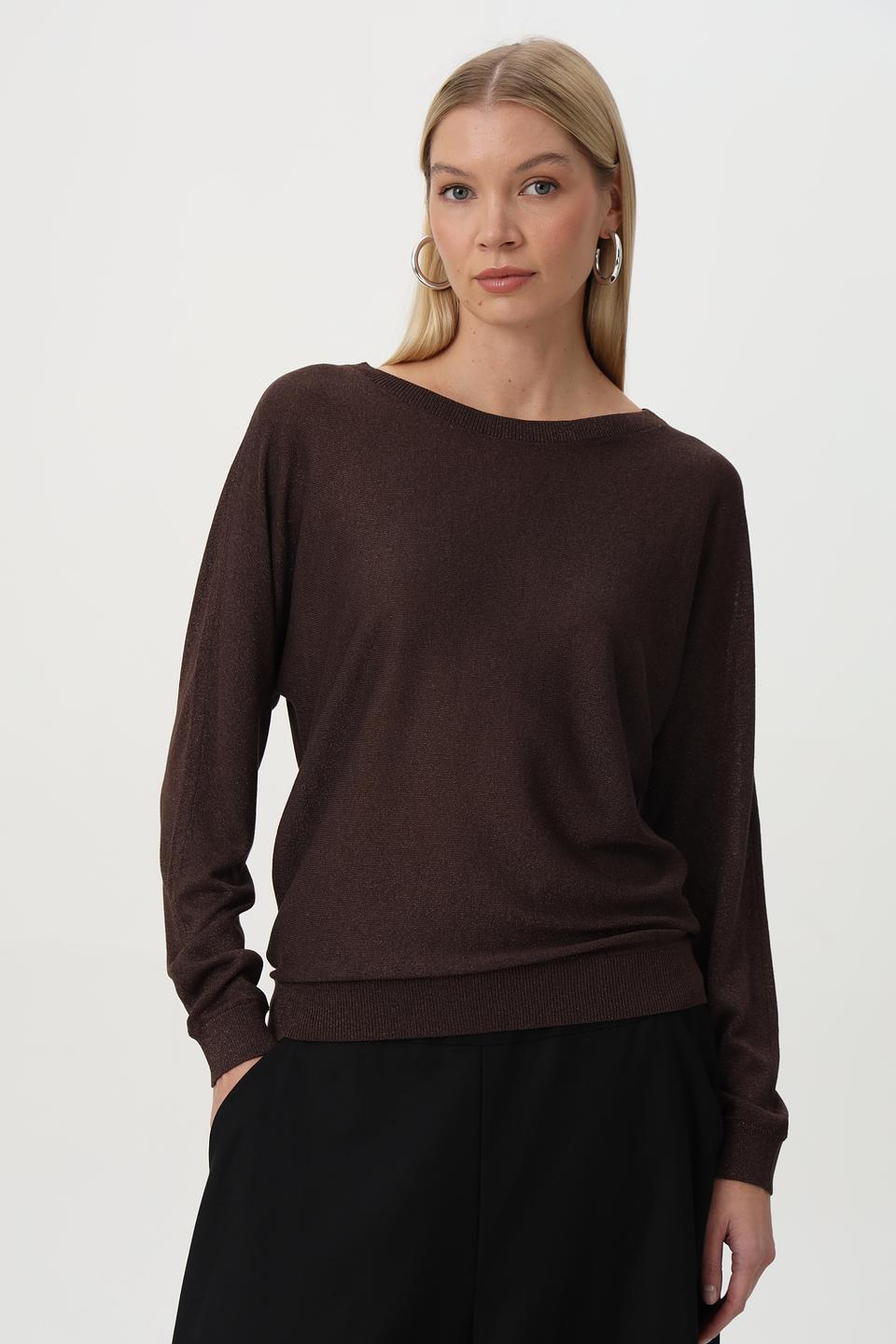 Пуловер Betty Barclay с лодочкой коричневый