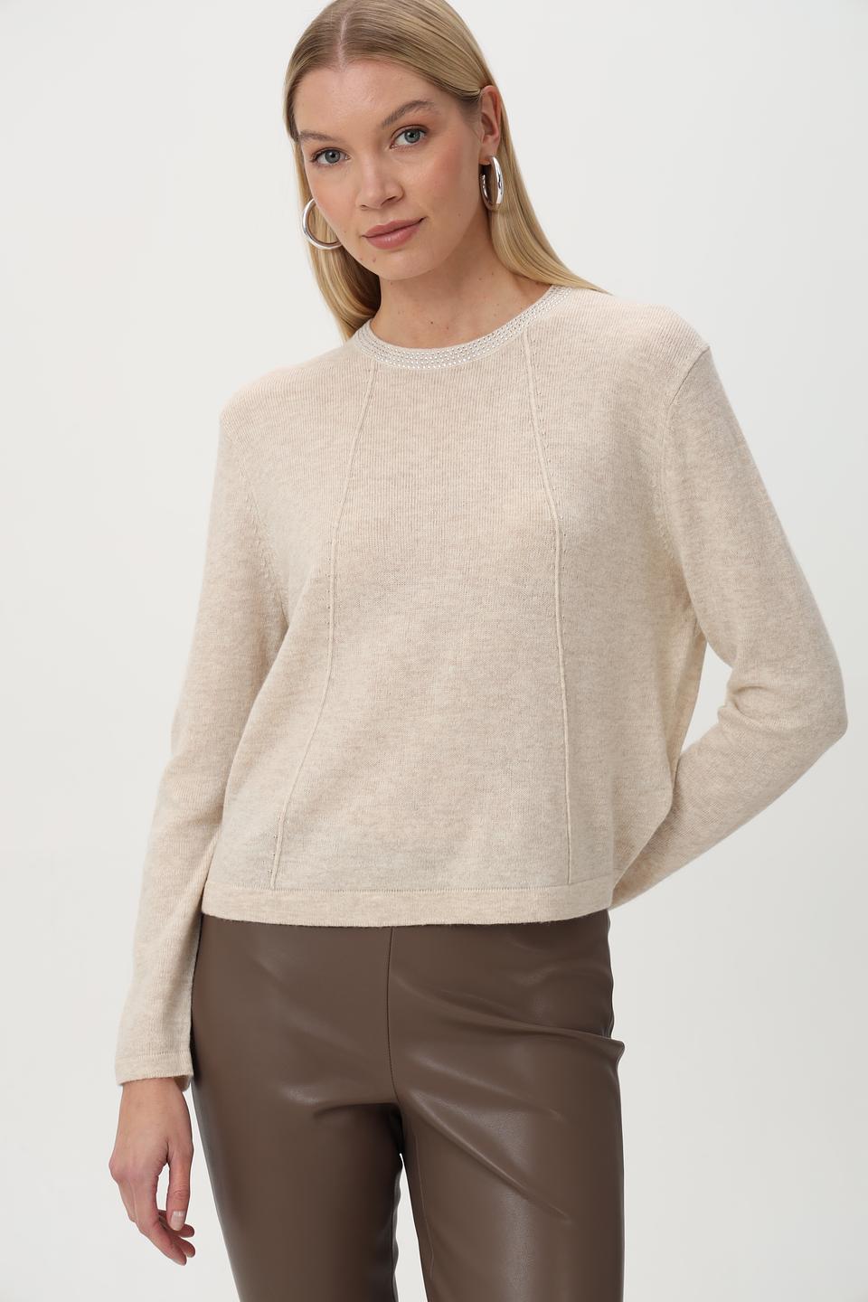 Пуловер Oui с отделкой