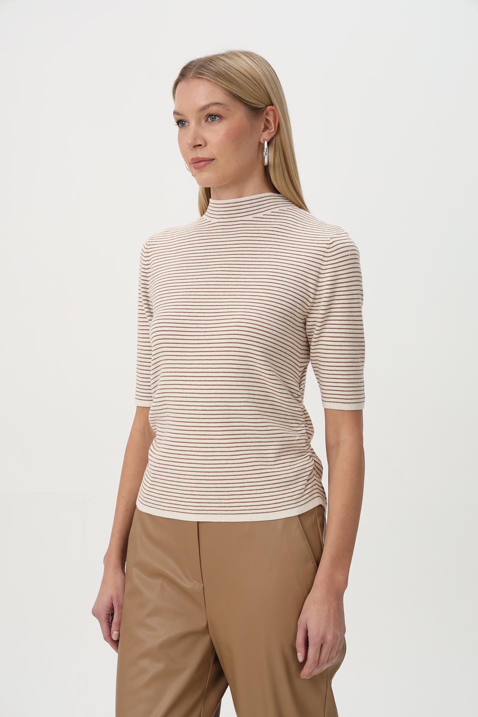 Пуловер Oui в полоску