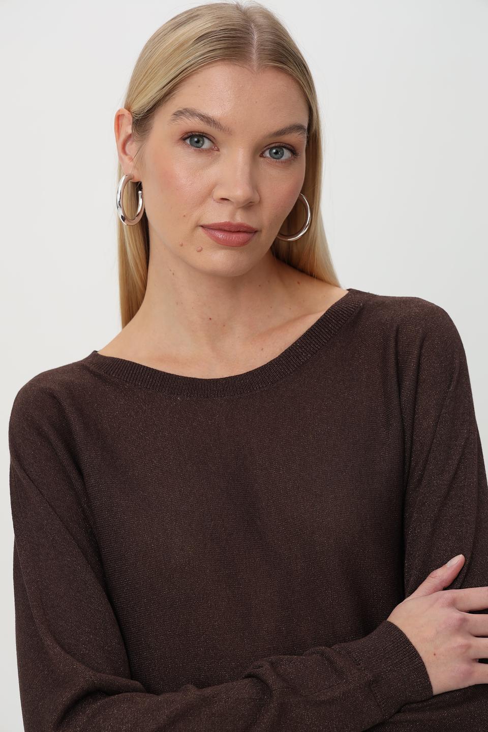 Пуловер Betty Barclay с лодочкой коричневый