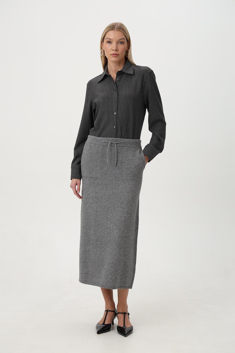 Юбка Oui шерсть серая