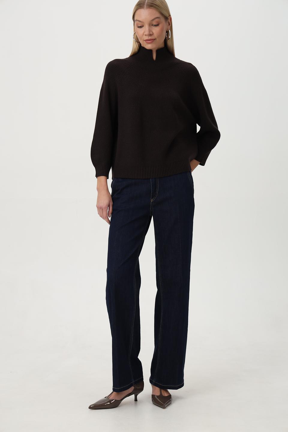 Пуловер Oui с воротником-стойкой