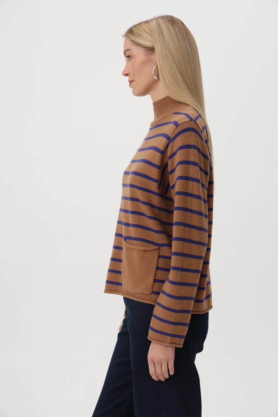 Пуловер Oui в полоску